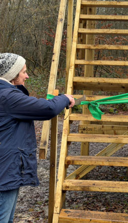 Tyler watering the plants